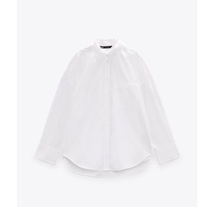 NWT Zara poplin shirt white